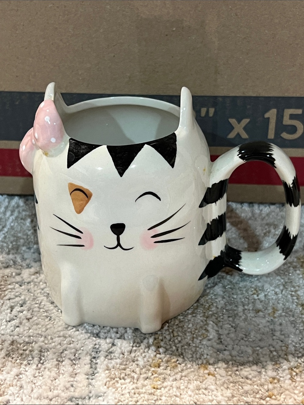 Best friends Cute Cat Ceramic Mug with Pink Bow - White & Black z28